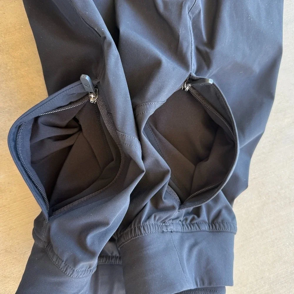 Lululemon Jogger Pants Womens 4 Black Stretch Woven Travel Athletic Ankle